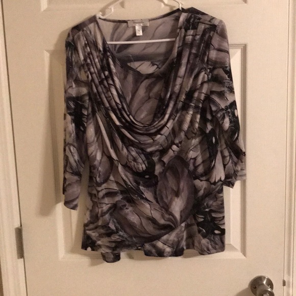 Dress Barn Tops - Dressbarn 3/4 Sleeve Blouse Black and Gray Dress Barn Tops - Dressbarn 3/4 Sleeve Blouse Black and Gray